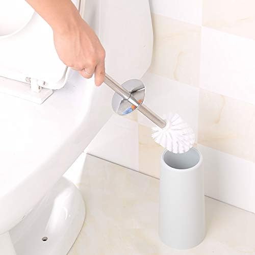 BBSJ Banheiro de limpeza do banheiro conjunto de pincel de aço inoxidável escova de vaso sanitário de vaso sanitário plástico suporte para casa de limpeza de banheiro de hotel em casa