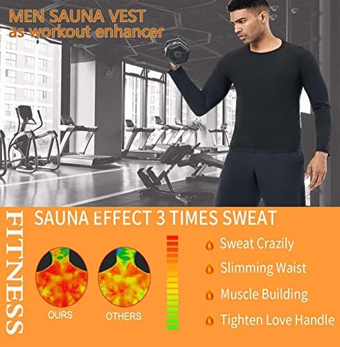 Bodyner Sauna Sweat Suits Sweat Sweet Chaist Treinador para Men Compaccing Vestre Gym Roupas de ginástica Manga comprida