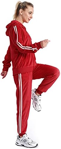 Yasumond Velor Tracksuit Womens 2 peças Roupas de jogadores Redes de arremesso de moletom conjunto de suor de esportes