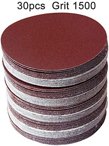 Fansipro 30 PCs 125mm Sandpapers não porosos de 40-2000 para polimento, 5 polegadas, marrom vermelho-100 grão