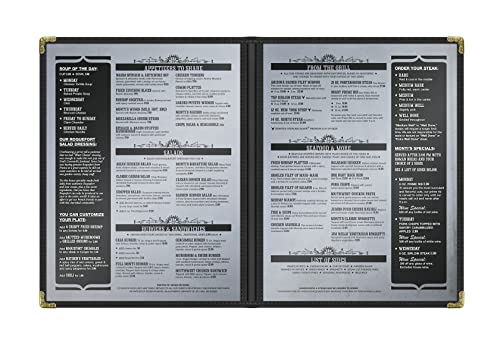 12 pacote de tampas de menu de estilo de bodymart cafe, borda de costura dupla, vinil cristalino transparente