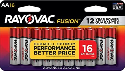 Rayovac Fusion AA Baterias e baterias AAA, 16 Baterias Dobrar A e 16 Triplicar A Batteries Combo Pack, 32 contagem