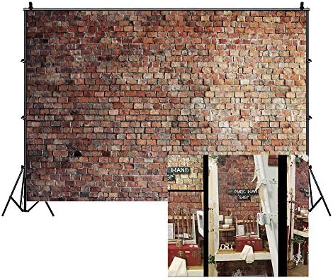 Cenários de parede de tijolos lfeey para fotografia de 8x8 pés de tijolos vermelhos foto de parede de parede de parede vintage antigo tijol