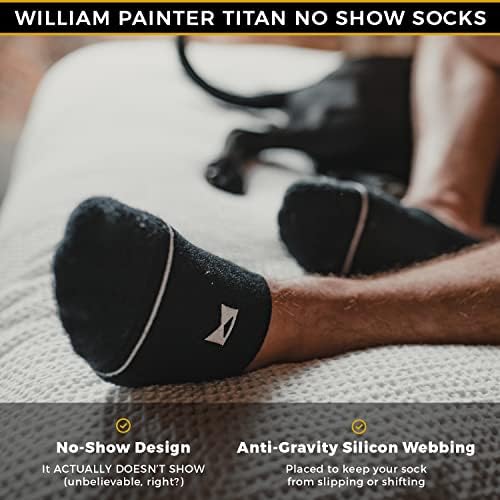 William Painter Titan No Show Meocks, preto, sem escorregamento, confortável e macio