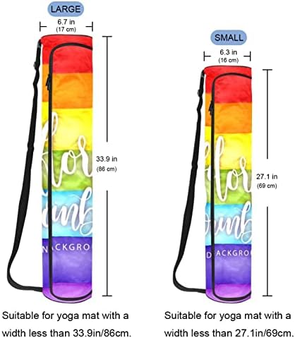 Bacha de arco-íris colorida Bolsas de ioga de ioga de ioga de ioga de ioga para homens, exercícios portador de tapete de ioga com cinta ajustável