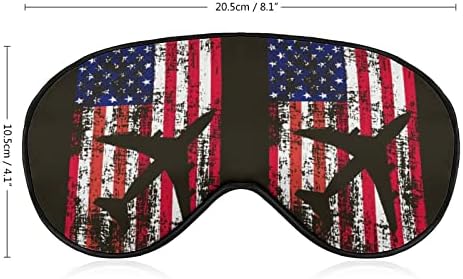 Máscara para os olhos da bandeira do avião dos EUA para dormir de cegos de bleca -bleca com cinta ajustável para