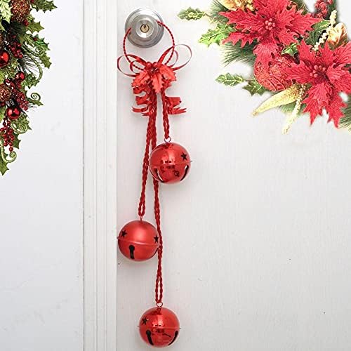 Wkqifeil Christmas Decorações de Natal 85mm Bell Pingente Porta de Natal pendurada Pedido de Decoração de Ferro Forado