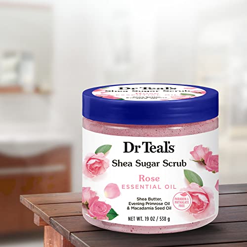 Dr. Teal Shea Sugar Body Scrub, Rose com óleo essencial, 19 onças