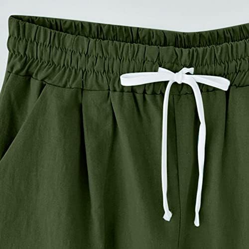Shorts para mulheres de cintura alta, verão de verão feminino de cintura elástica e elástica Flowy mais shorts com bolso