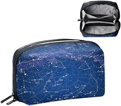 Organizador de eletrônicos, bolsa de cosméticos, organizador de viagens eletrônicas, bolsa de tecnologia, Galaxy Constellation Blue Universe Pattern