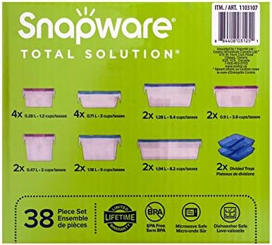 Snapware Kitchen Supplies/Plunes Storage Rececters/Boters/Other, Clear, Blue e Brown