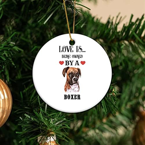 Memorial pendente de natal ornamentos boxers o amor está pertencente a um cão de cães de cães natal de lembrança decorações de