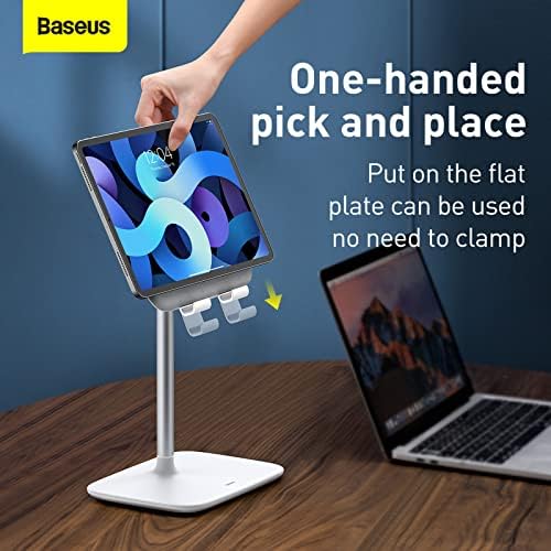 Baseus Tablet Stand Stand, altura do ângulo Ajuste o comprimido e o telefone para cama/mesa, compatível com tela iPad Pro/Air/Mini,