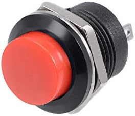 uxcell 5pcs, botão de botão momentâneo de 16 mm de botão redonda R13-507 SPST 1 NÃO