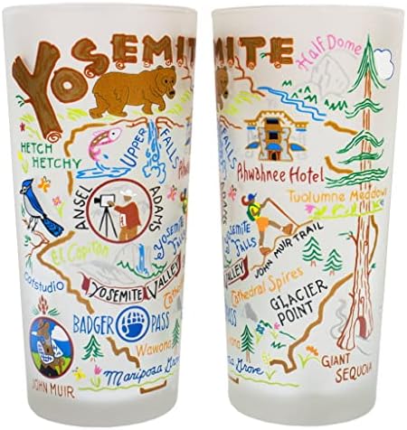Catstudio yosemite Drinking Glass | Obra de arte inspirada na geografia impressa em uma xícara de gelo