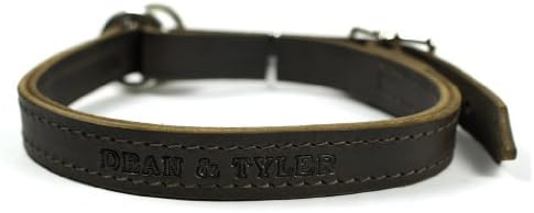 Dean e Tyler Strictly Business Dog Collar - Hardware de níquel - Brown - tamanho 26 x 1 Largura. Se encaixa no tamanho do pescoço