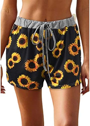 Golas de girassol de girassol shorts com bolso de bolso calça quente casual Lady Summer Home Loungewear Shorts