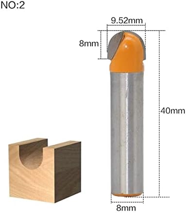 Cortador de moagem de superfície, alça de 8 mm de madeira acessórios de gravura para o roteador de roteador redondo bit bit