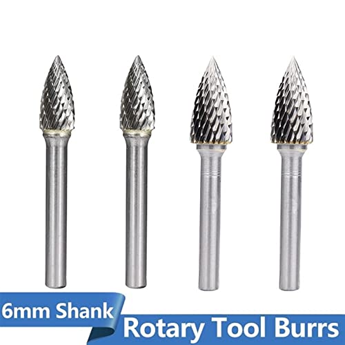 Arquivo rotativo 6mm Shank G tipo de corte duplo de tungstênio rebarbas rotativas para ferramenta de mão de madeira de