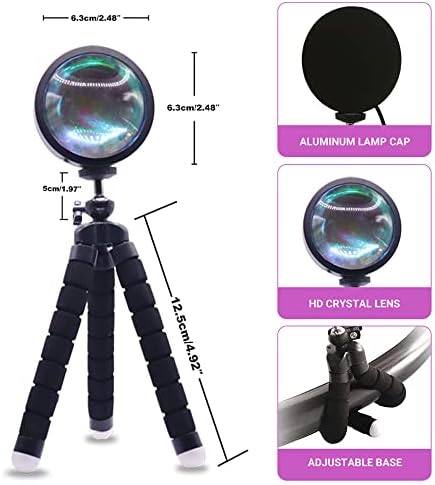 Projeção de lâmpada de sol calibrespot com controle remoto e de aplicativo Várias cores, alterando a rotação do projetor LED Sunset Light de 360 ​​graus com base ajustável para fotografia/festa/casa/quarto