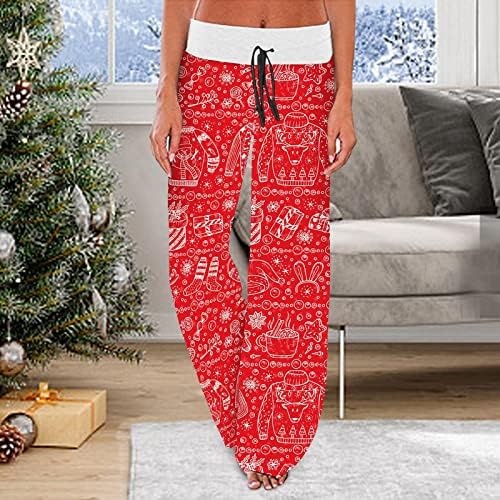 Floral Baggy Pants Cantura elástica feminina Longa perna longa perna confortável EXERCÍCIO DE YOGA ATIVO ATIVO ATRILHO AUTONO PRIMEL