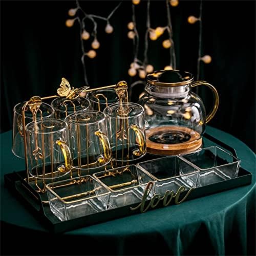 TJLSS Nórdico de bule de chá de vidro nórdico Conjunto de vela resistente ao calor