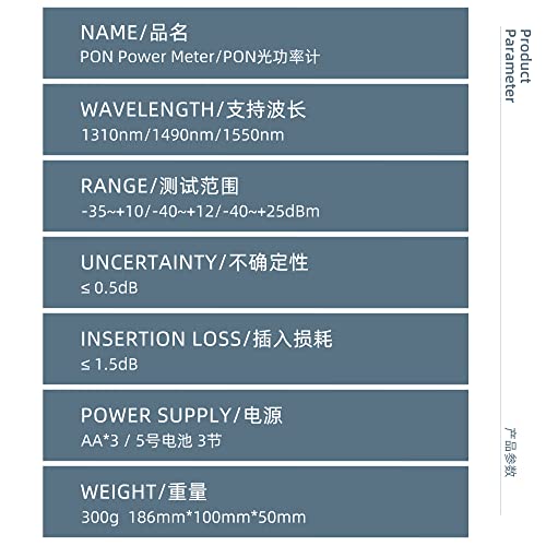 Ferramenta de Testador de Medidor de Energia Pon Pon 1310 1490 1550nm FTTX ONT OLT OLT Handheld Pon Detecção de Rede Online Testador