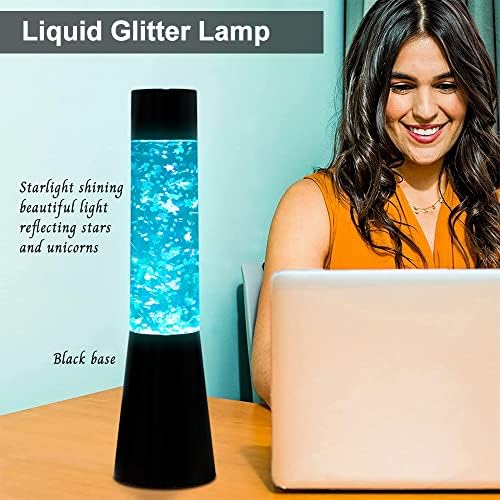 Lâmpada de lava Lkua Glitter, Star Unicorn LED Sports Light, Luz noturna colorida de cor colorida para adultos e