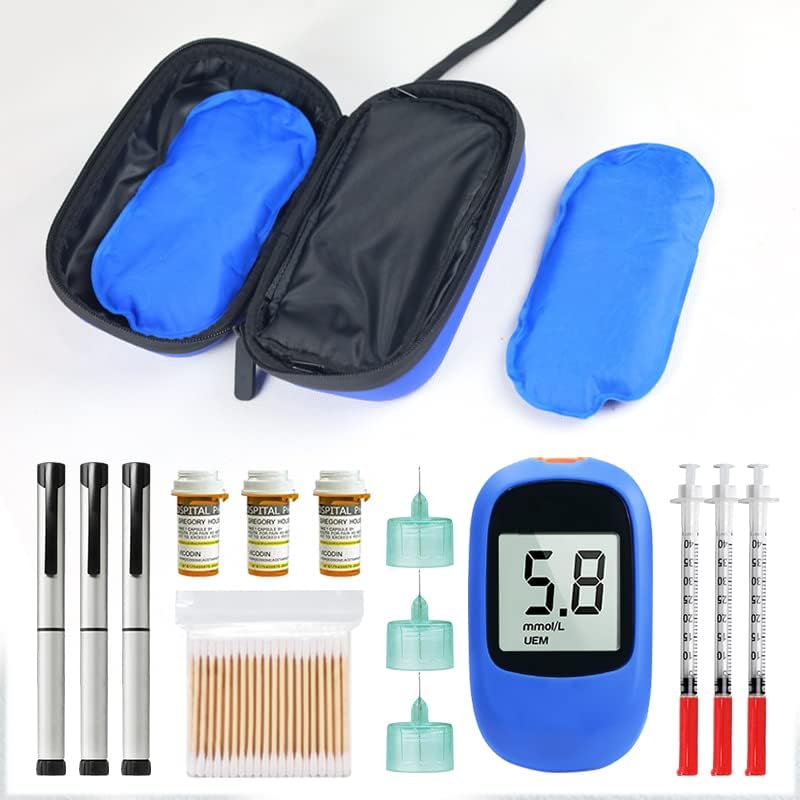 Hyunlai Insulin Cooler Travel Case Medication Organizer Diabetes Sacos para suprimentos Diabéticos de glicômetro isolados