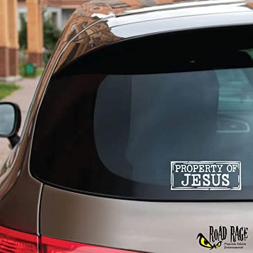 2 Propriedade de Pacote de Jesus Decalque de Carro - Decalques Personalizados de Peixes Bad - Adesivo Funny Fofte - Premium Gloss Permanente Vinil Impermeável a Água de 6 anos ao ar livre interno