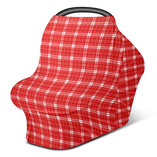 Capas de assento de carro para bebês Cossa clássica Red White Pattern Padring Coberting Cobertura de enfermagem Tampa de carrinho