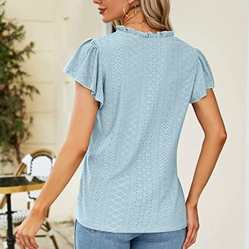 Moda feminina de cor sólida top top casual deco