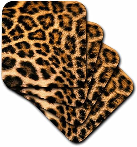 3drose cst_84695_2 Detalhes de pele de leopardo asiático-nA02 SWS0050-Stuart Westmorland-Soft Coasters, conjunto de 8