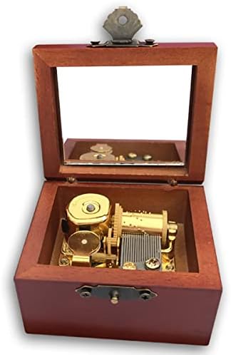 Jogue [eu acredito] Brown Wooden Antiqued Lock Music Box com Movimento Musical Sankyo