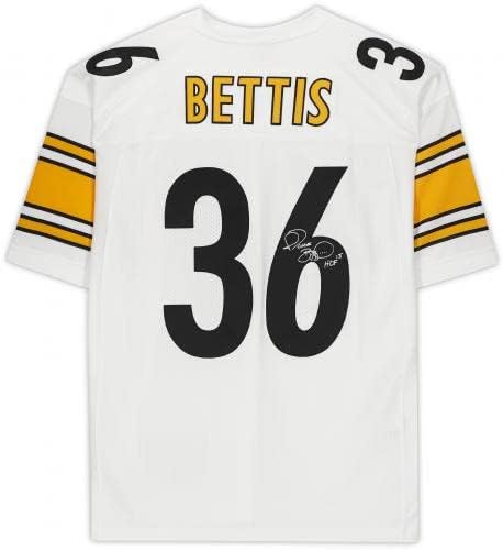 Jerome Bettis Pittsburgh Steelers autografou autografou o Super Bowl XL Authentic Mitchell & Ness Jersey com inscrição HOF 15 - camisas da NFL autografadas