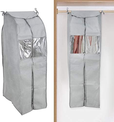 Roupas de armazenamento de organizador de alipis com vestido de vestuário pendurado em rack reutiliza zíper cinza casacos de terno transparente para roupas dobráveis ​​tampa de sholder de pvc anti-