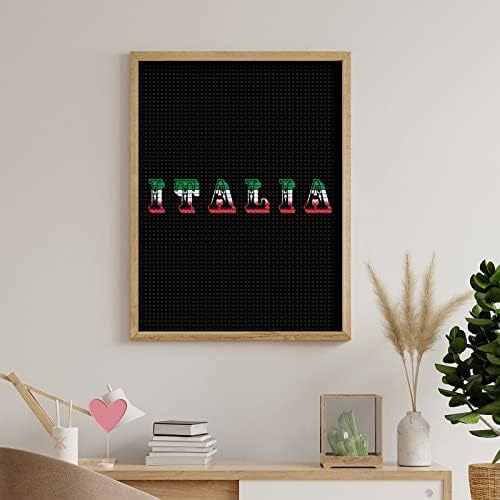 Kits de pintura de diamante de bandeira da Italia para adultos Cross Stitch Diy Paint Art Pictures Craft for Home Office