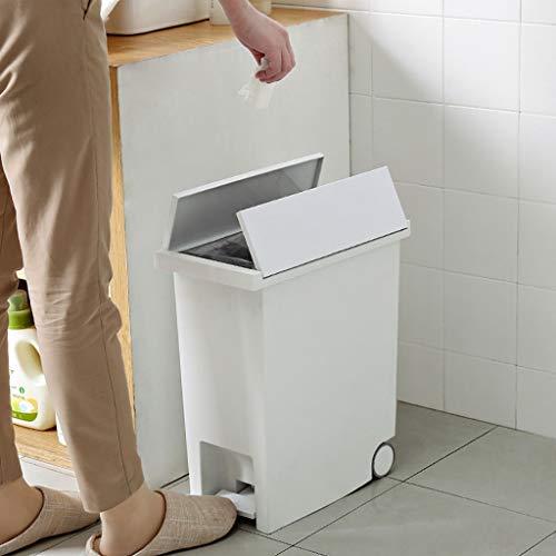 Neochy Indoor Dustbins com rolo para mover lata de lixo, lata de lixo do tipo pedal de plástico, latas de lixo de cozinha de grande