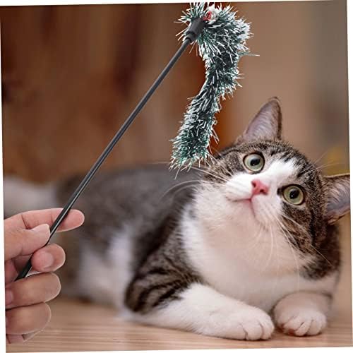 IPETBOOM 4PCS Catcher Playthings Wand Varda de brinquedo Exercício Exercício Pet Kitten caça caçando gato com tema de Natal interativo