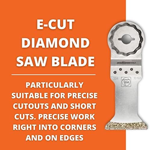 Fein Starlock Max E -Cut Diamond Oscilando Blade - 1-3/4 Largura para bordas cortadas limpas perfeitas em materiais CFRP/fibra