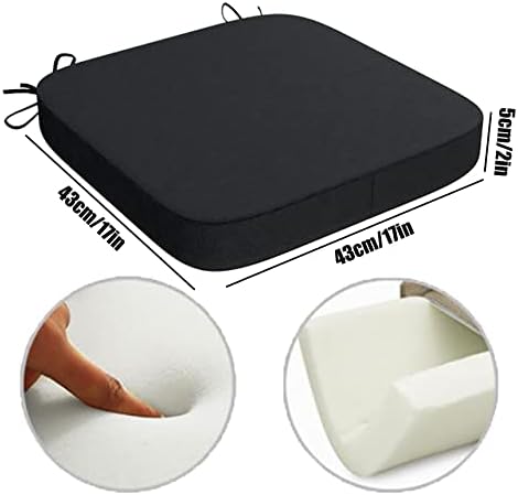 almofadas de cadeira de cozinha interna/almofadas de cadeira da sala de jantar Conjunto de 4 16 x16 x2 preto redonda