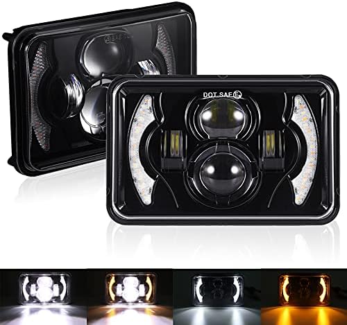 2pcs 80W Fersos de LED de 4x6 polegadas com DRL Turn Singal Hi/Lo Seled Beam Repolência retengular H4651 H4652 H4656