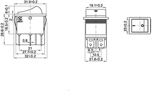 Shubiao switch rocker travando rocker interruptor interruptor E/S 4 pinos com luz 16a 250vac 20a 125VAC KCD4