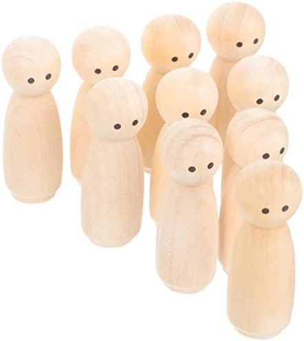 Dolls de peg de madeira sewacc 10pcs inacabados PEG PESSOAS PESSOAS DOBRAS BLOP DOLOGIAS Figuras naturais de madeira