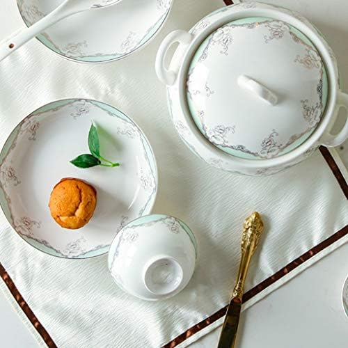 Conjunto de mesa criativo de utensílios criativos de tabela de mesa de cerâmica PDGJG, tigela simples de porcelana de cozinha e conjunto