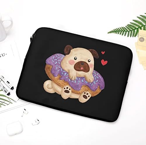 Donut Pug Laptop Capa Caso Protetive Laptop Sleeve Bedcase Case de transporte para homens Mulheres 12 polegadas