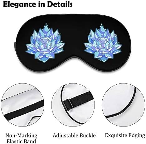 Lotus Crystal Impresso Sleep Eye Mask Tampa de olhos vendados macios com sonda ajustável Night Travel Travel Dap for Men Mulheres
