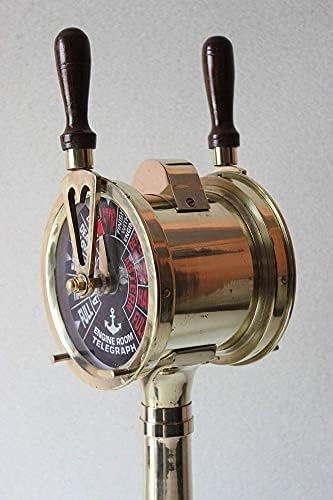 Navio Telegraph Antique Tele Graph Replica Decor Náutico Decor Marinha Décé Decoração Marítima Colecionáveis ​​Artefatos Mecreios Colecionáveis ​​- Brass Feito 18 polegadas de Alto totalmente Brass