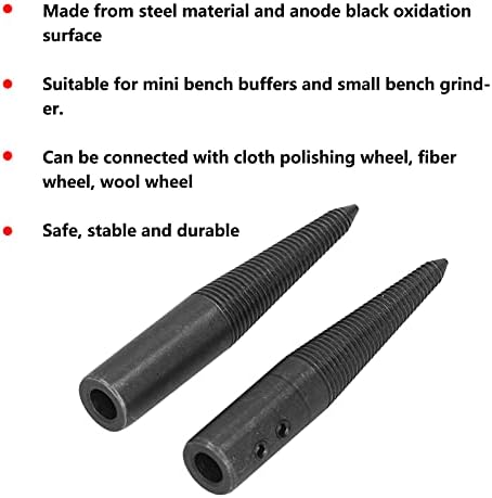 Adaptador de fuso cônico de 6pcs Adaptador de fuso rosqueado Material de aço de fuso cônico para moedor de tampão de bancada 3 polegadas