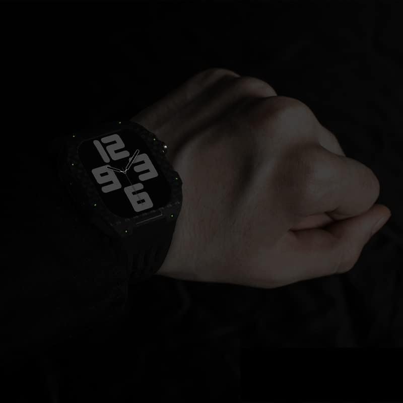 Band de fibra de fibra de carbono de relógio de borracha Adaara ， para Apple Watch Se/4/5/6/7/8 Acessórios para kit de